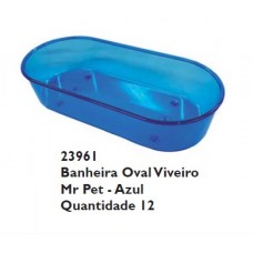 03961 - BANHEIRA OVAL VIVEIRO MR PET C/12 AZUL
